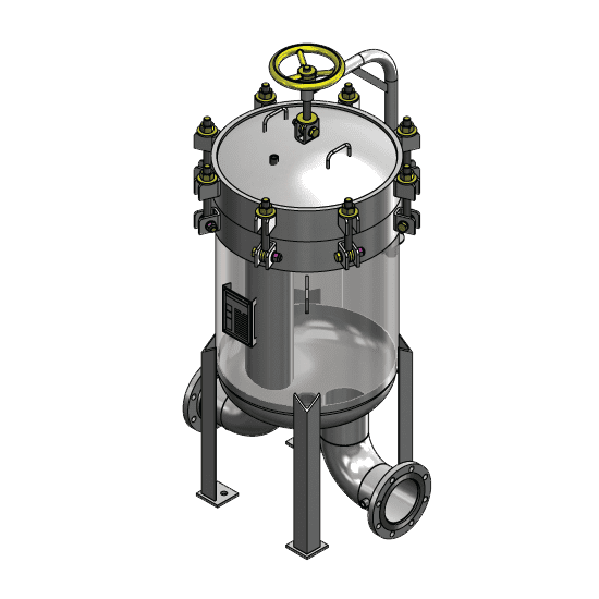 Multi bag housing for industrial filter application.